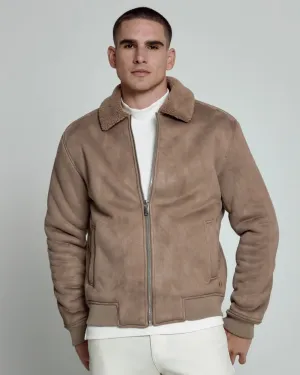 7 Diamonds Evolution Vegan Suede Sherpa Bomber Jacket