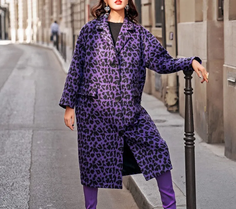 8GIRLS DESIGN OVERCOAT IN ANIMAL PRINT