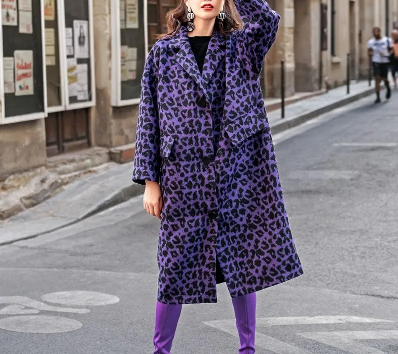 8GIRLS DESIGN OVERCOAT IN ANIMAL PRINT