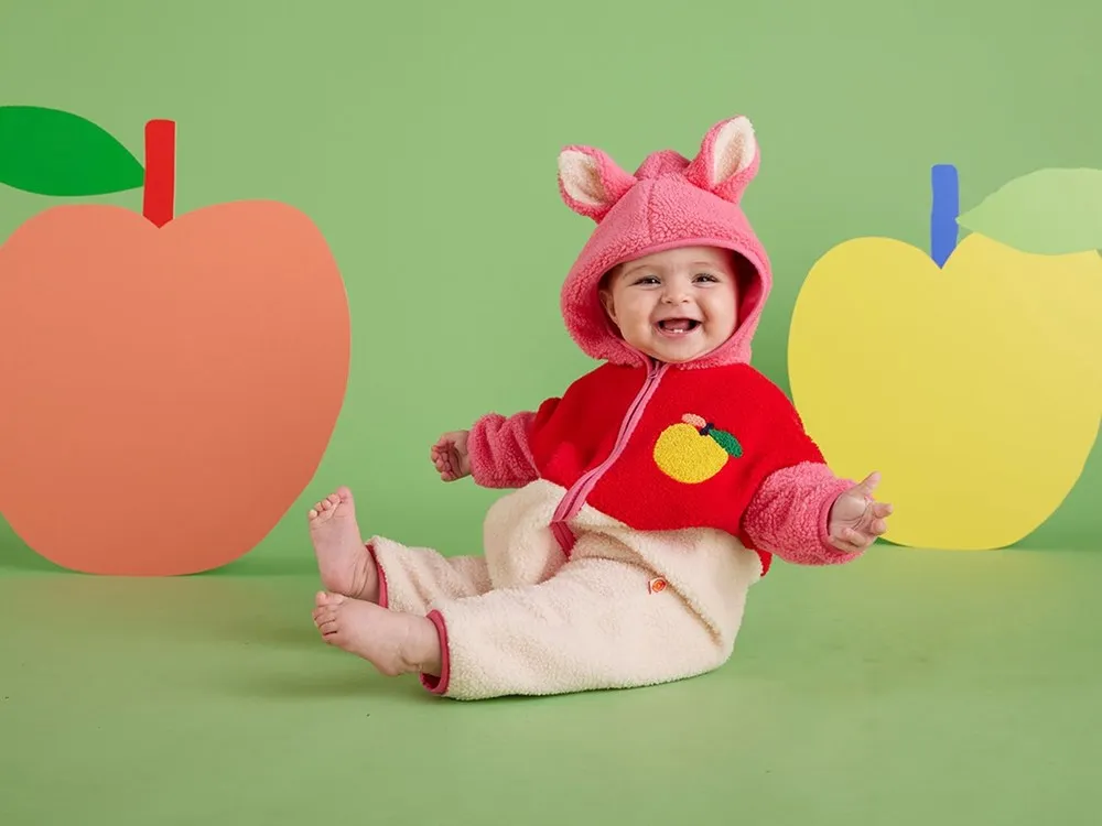 A Is For Apple Baby Sherpa Roosuit