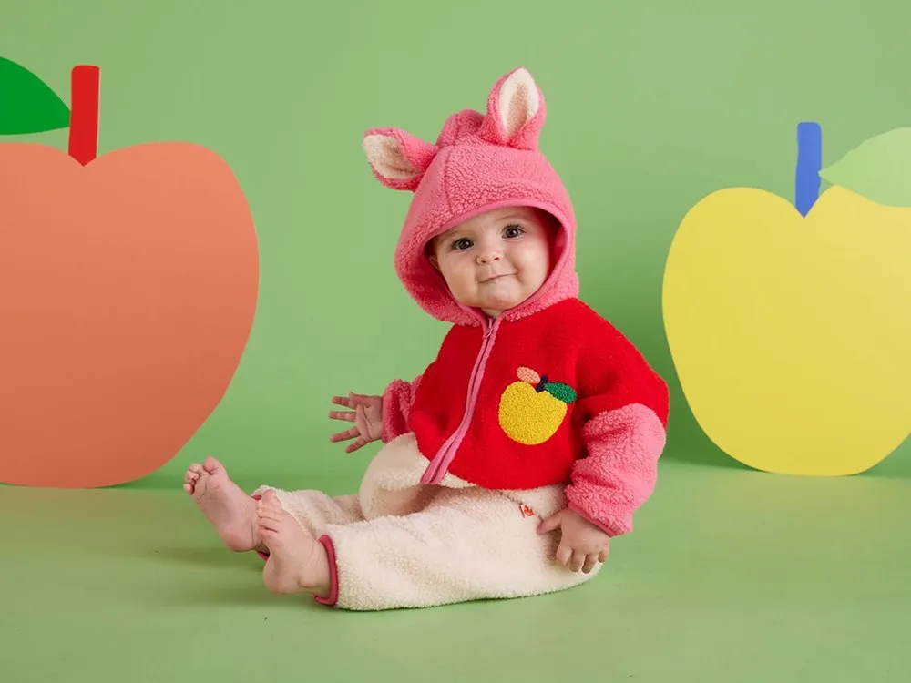 A Is For Apple Baby Sherpa Roosuit