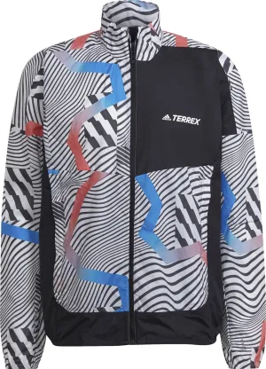 Adidas Men&#x27;s Terrex Trail Running Printed Wind Jacket White/Black | Buy Adidas Men&#x27;s Terrex Trail Running Printed Wind Jacket White/Black here | Outnorth