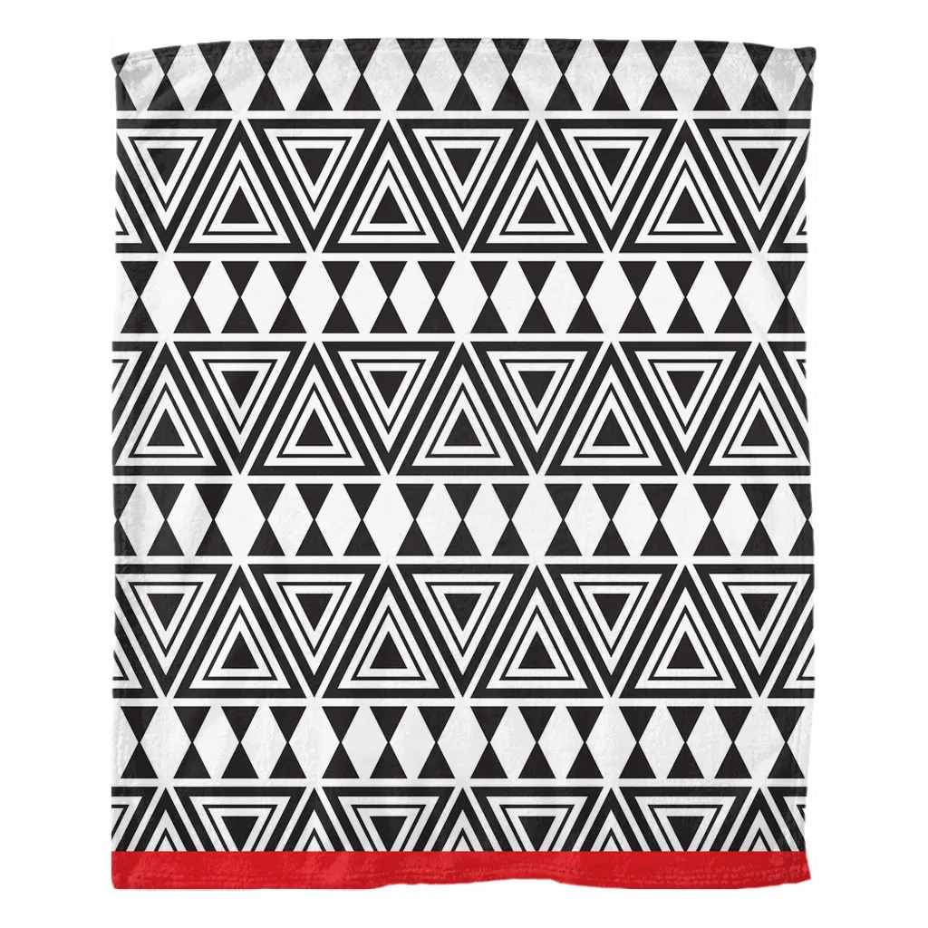 Afrocentric Geo Bespoke Fleece Throw Blankets