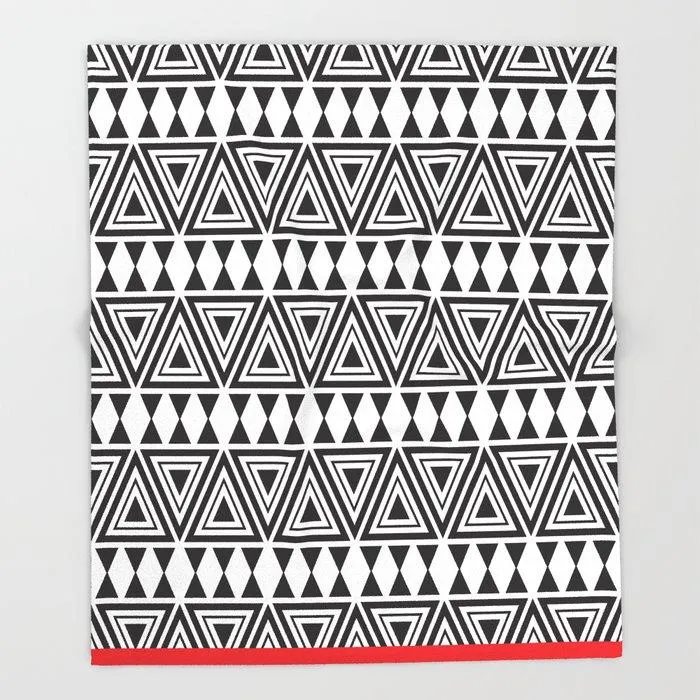 Afrocentric Geo Bespoke Fleece Throw Blankets