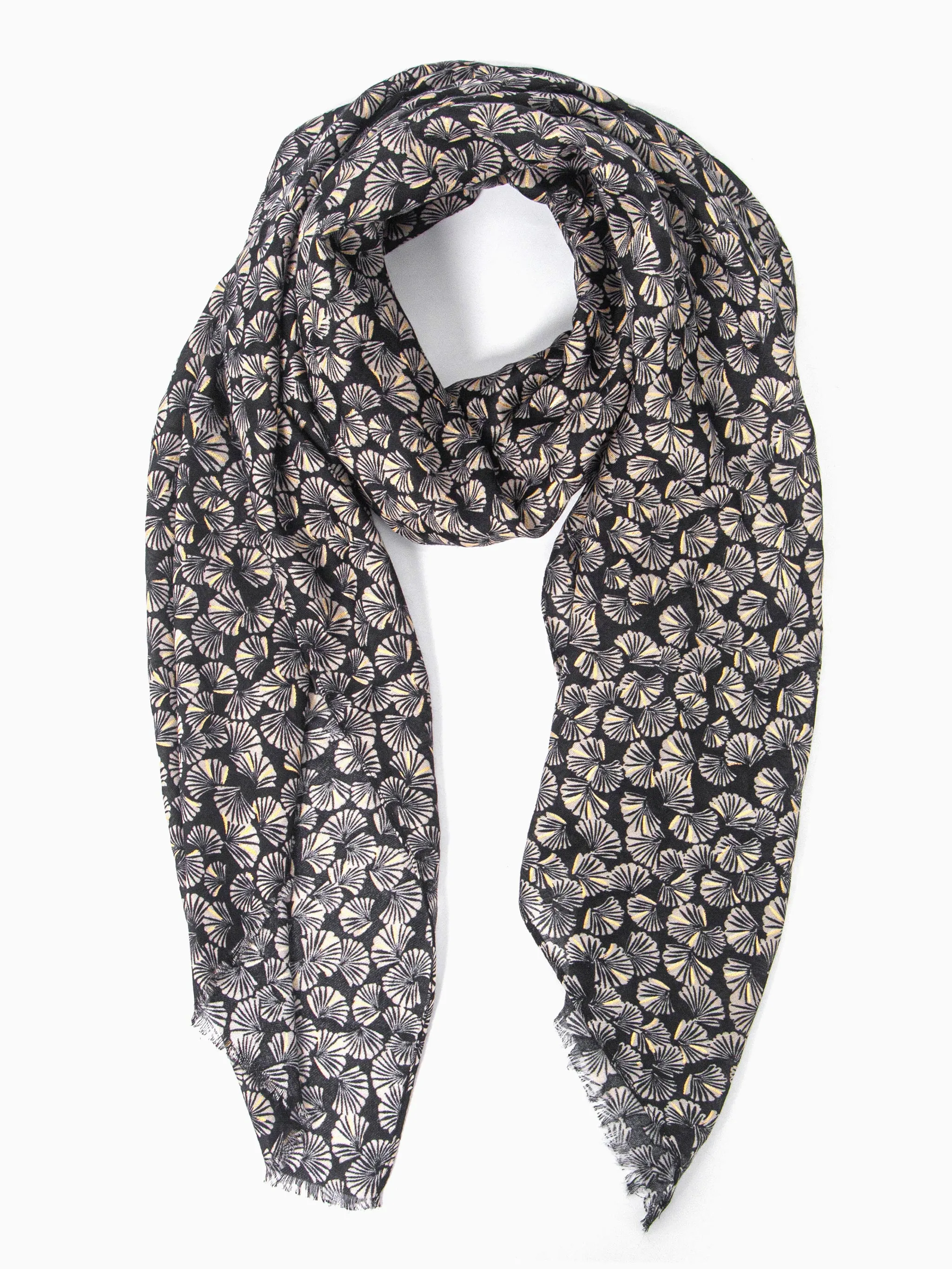 Alice Lightweight Scarf - Black, Retro Fan