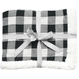 Alimrose Sherpa Baby Blanket Black Check