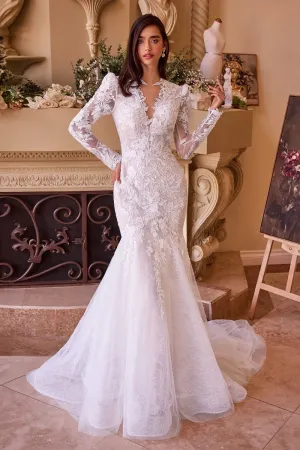 Andrea & Leo WL036 Long Sleeves Mermaid Bridal Gown