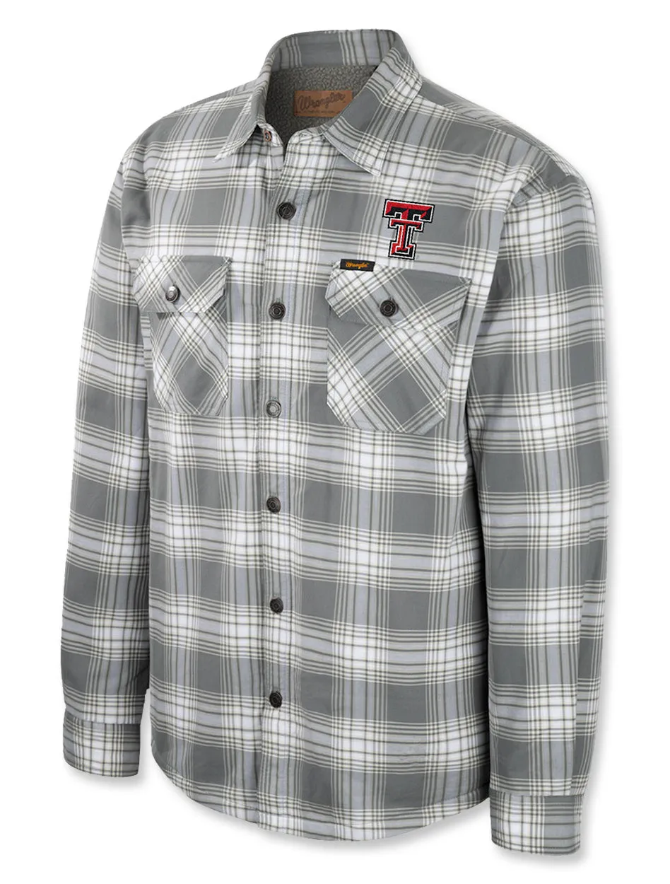 *Arena Texas Tech Wrangler "Authentic" MEN'S Sherpa Lined Flannel Shirt