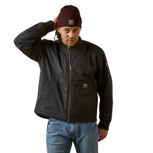 Ariat Men's Rebar Stretch Canvas Black Bomber Jacket 10046515