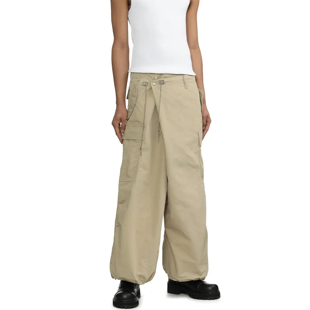 Asymmetrical Cargo Pants Khaki