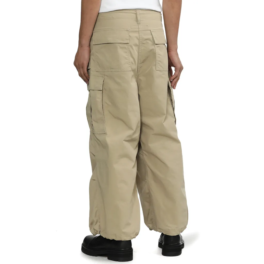 Asymmetrical Cargo Pants Khaki