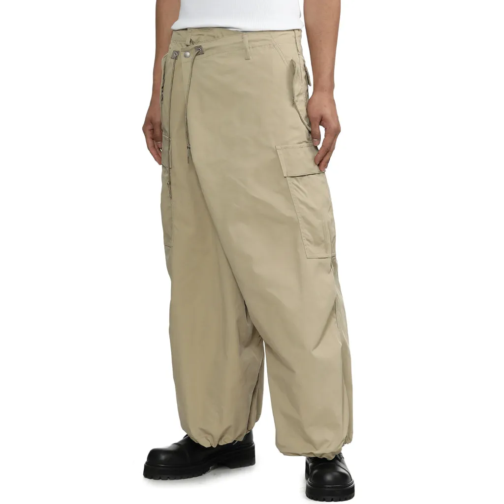 Asymmetrical Cargo Pants Khaki