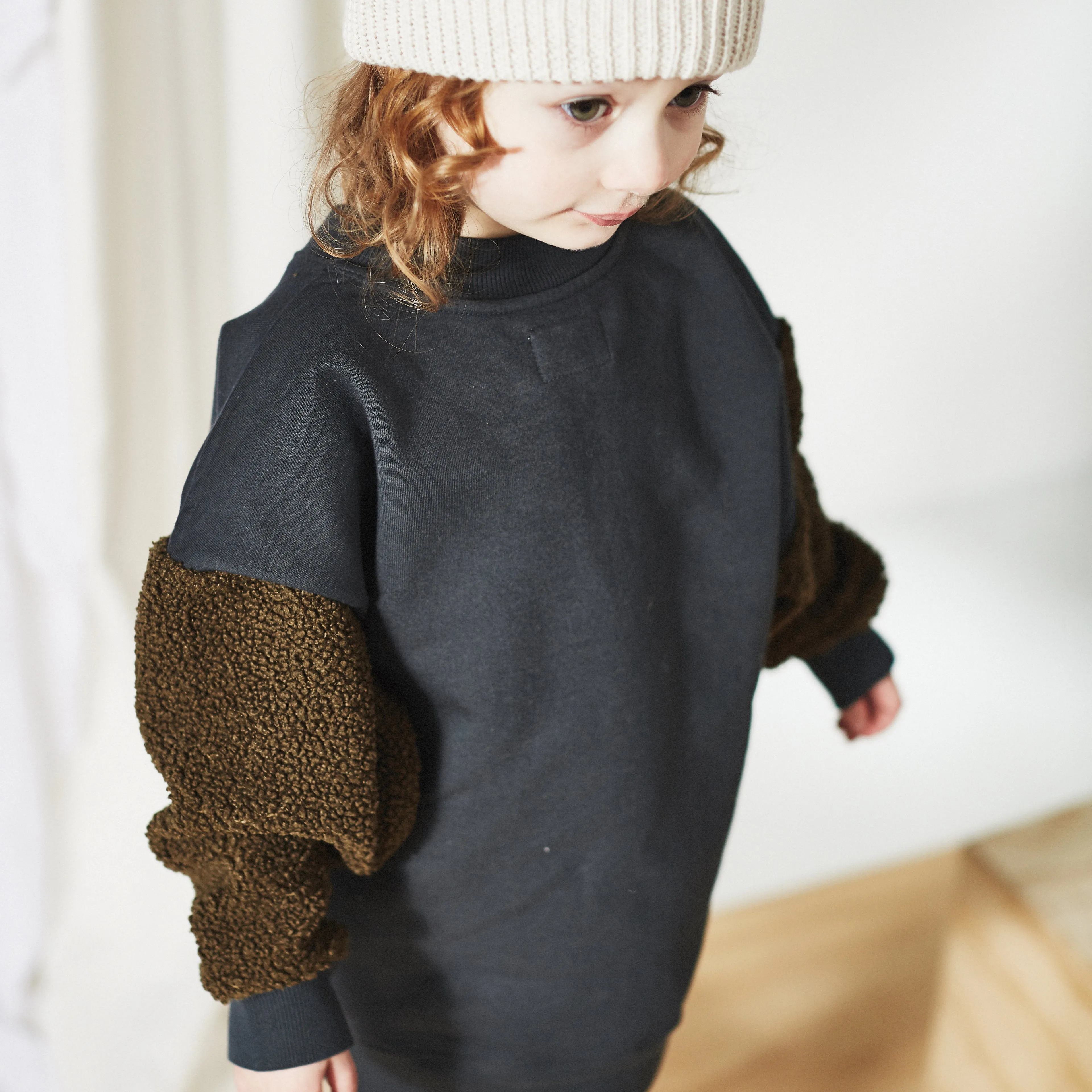 Baby & Kid's Sherpa Sleeve Fleece Pullover