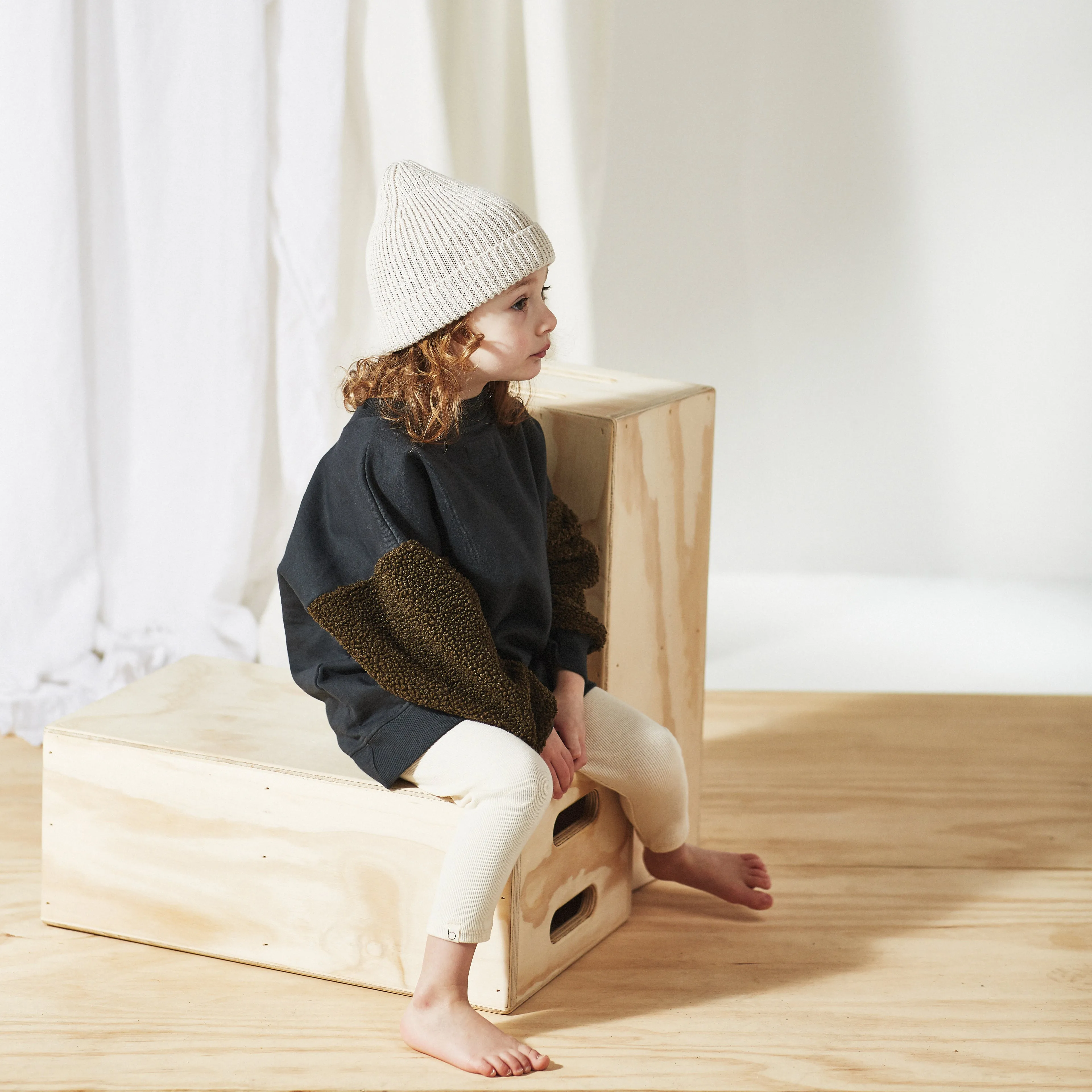 Baby & Kid's Sherpa Sleeve Fleece Pullover