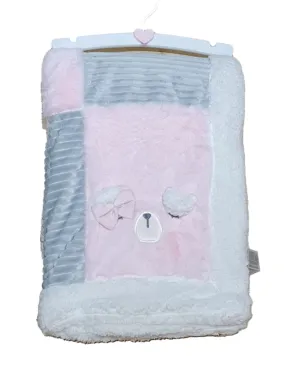Baby Blanket Patchwork - Pink/White Bear