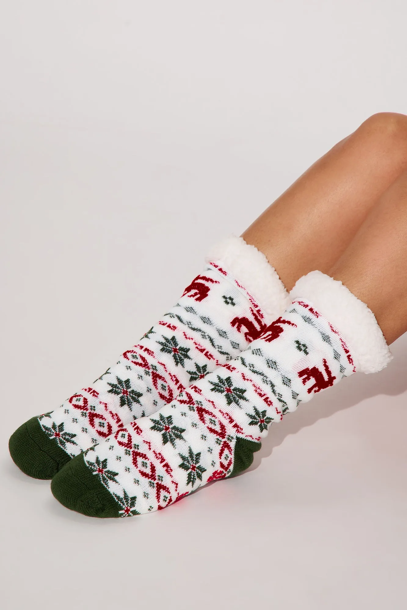 Baby It's Cold Outside Cozy Socks - Red/Black