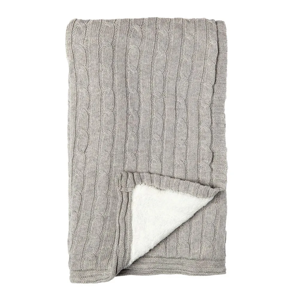 Baby Mode Signature Cable Knit Sherpa Blanket