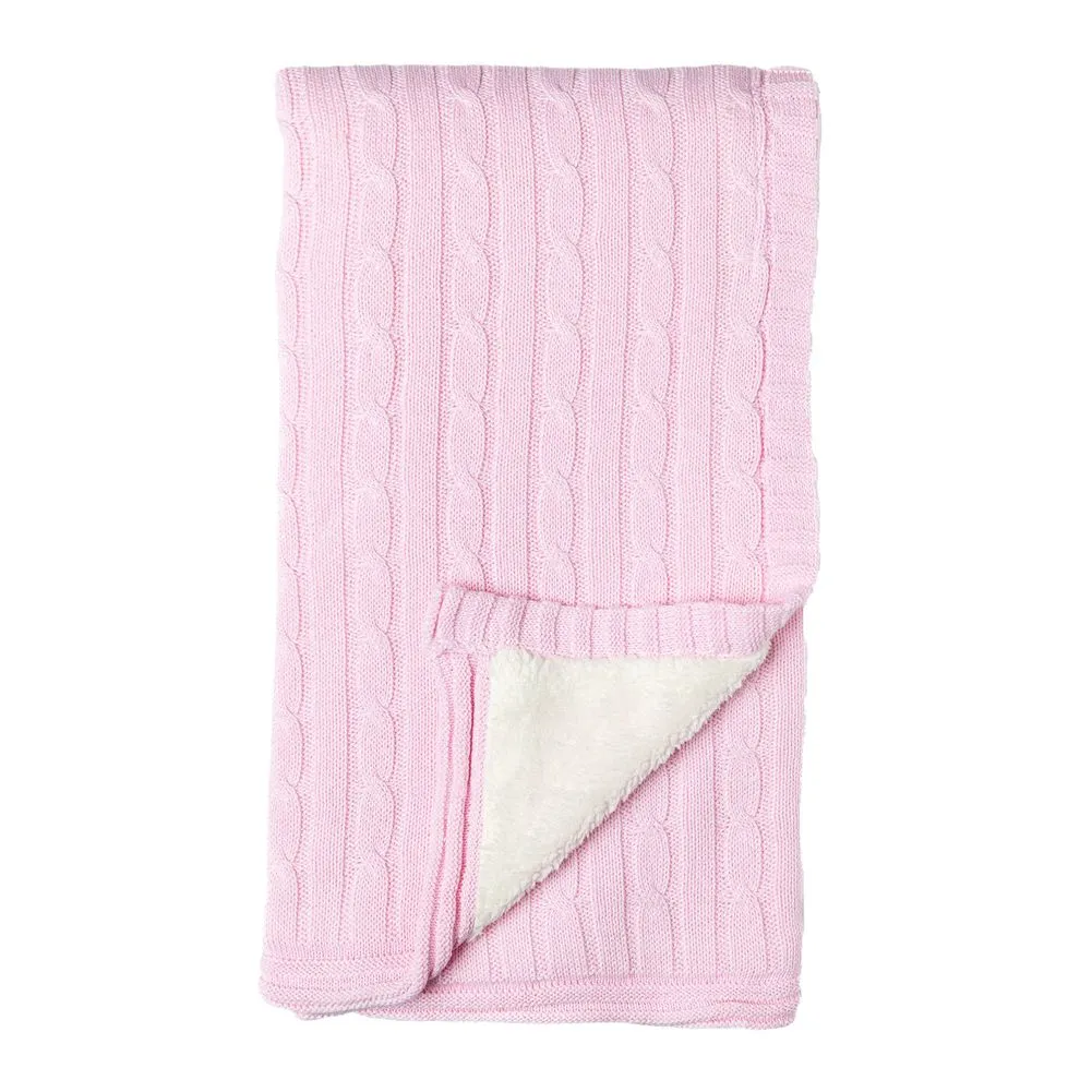 Baby Mode Signature Cable Knit Sherpa Blanket
