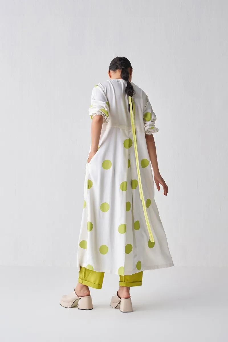 Back Yoke Jacket Co ord - Lime Polka