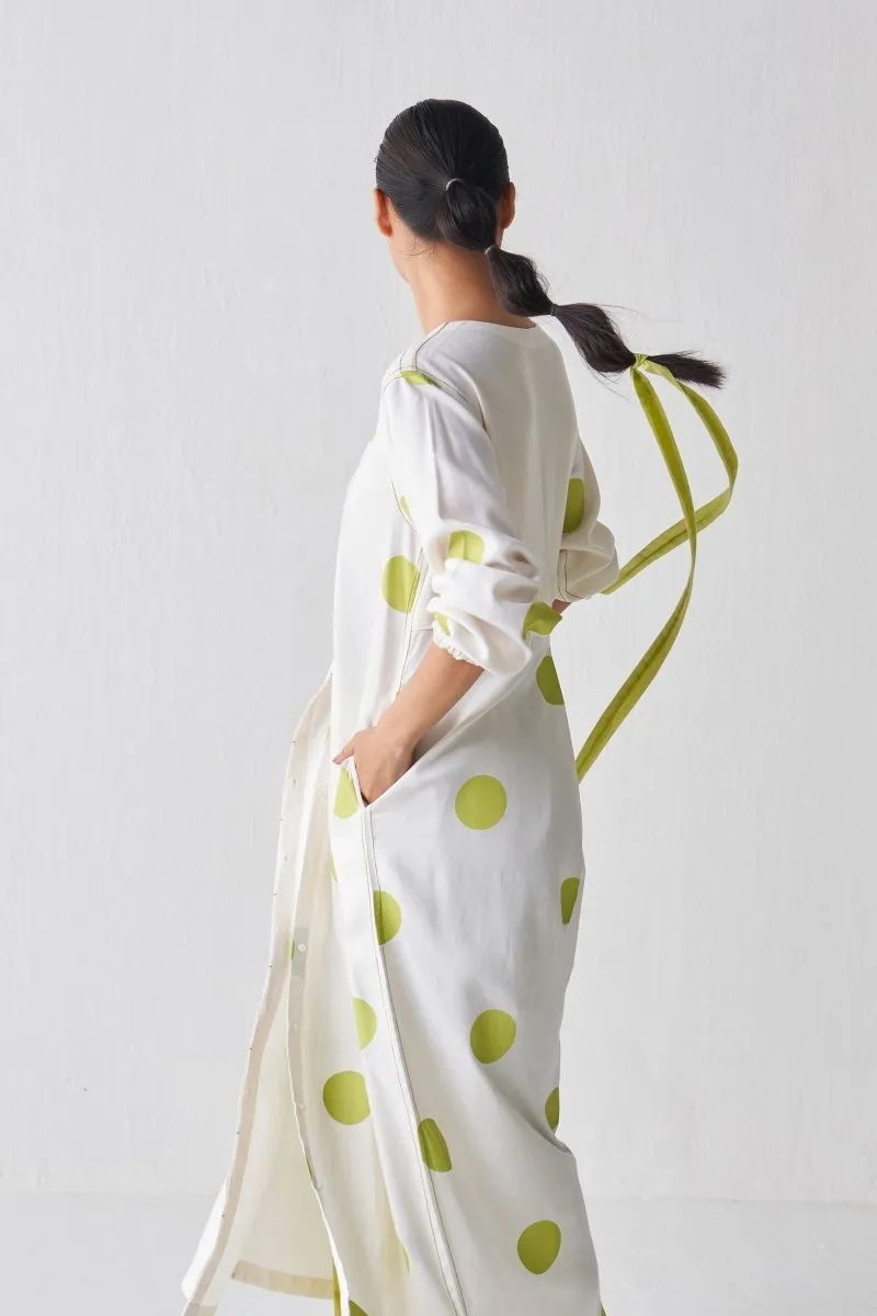 Back Yoke Jacket Co ord - Lime Polka