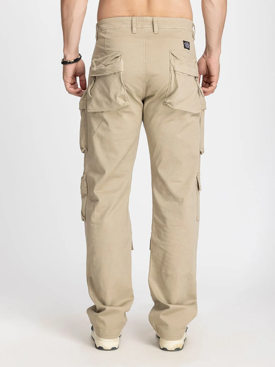 Baggy Utility Pants-10 pockets Beige