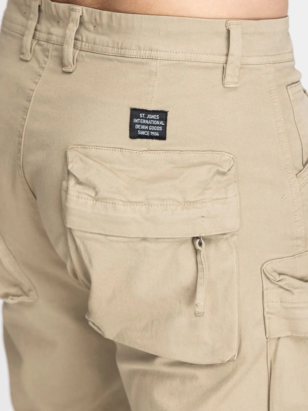 Baggy Utility Pants-10 pockets Beige