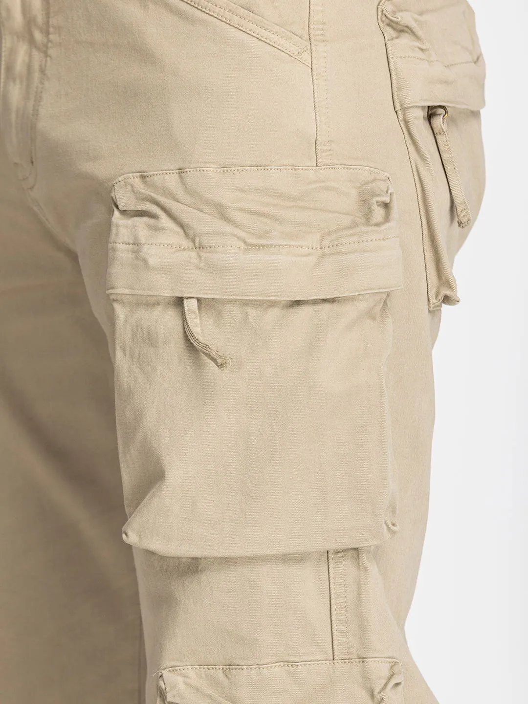 Baggy Utility Pants-10 pockets Beige
