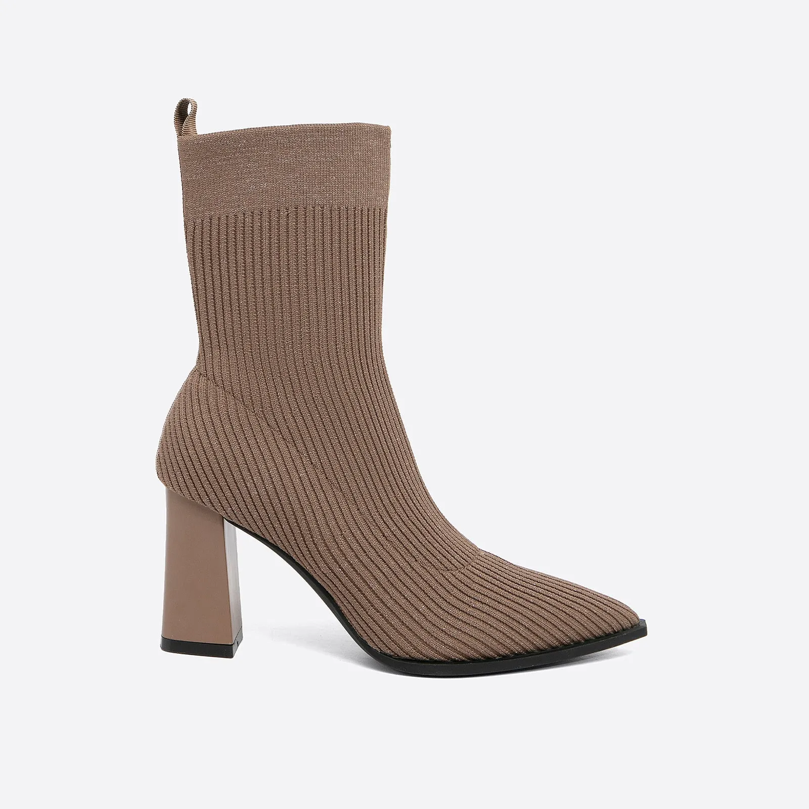 binfenxie- Women Knit Comfort Chunky Heeled High Boots