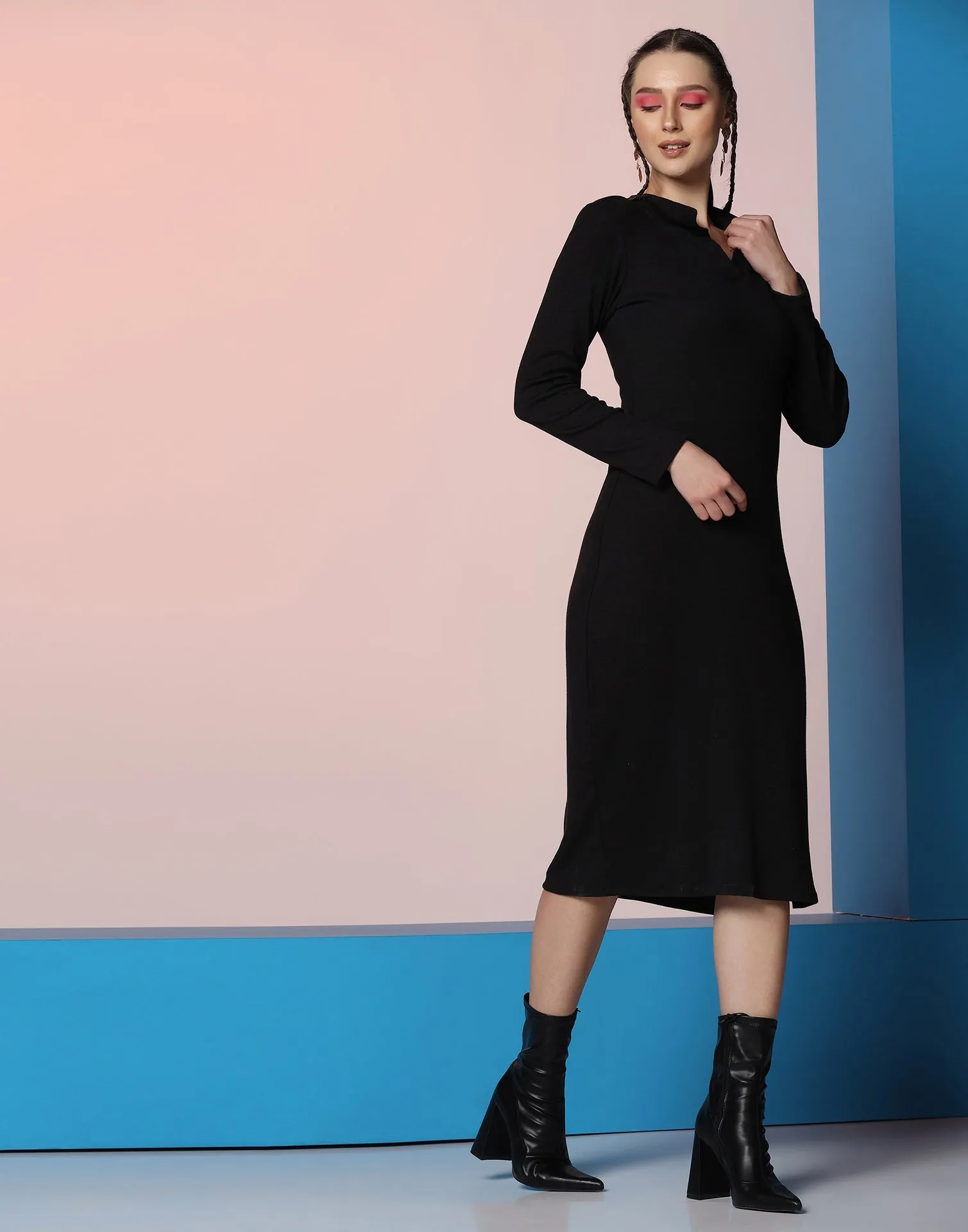 Black Lycra Bodycon Dress
