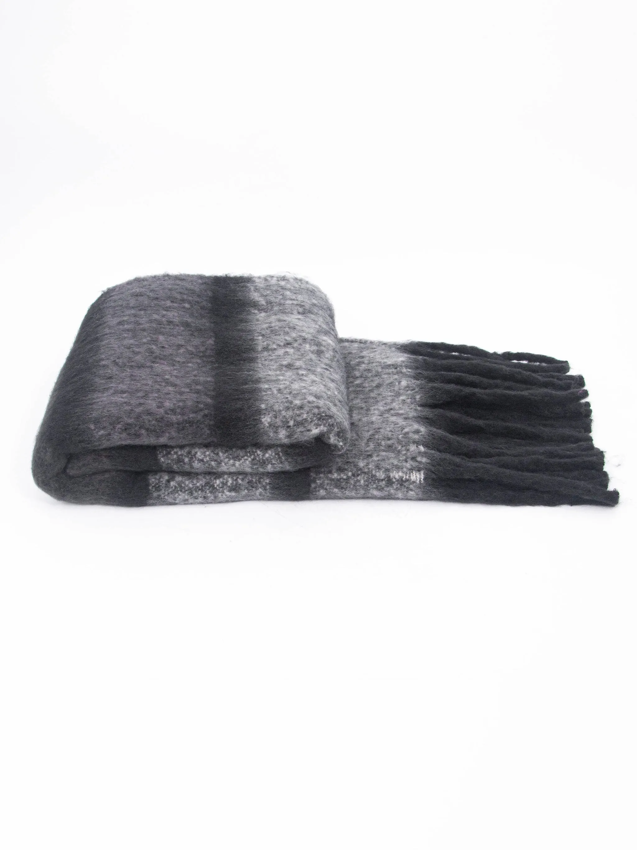 Blair Heavyweight Scarf - Grey, Colour Block Stripe