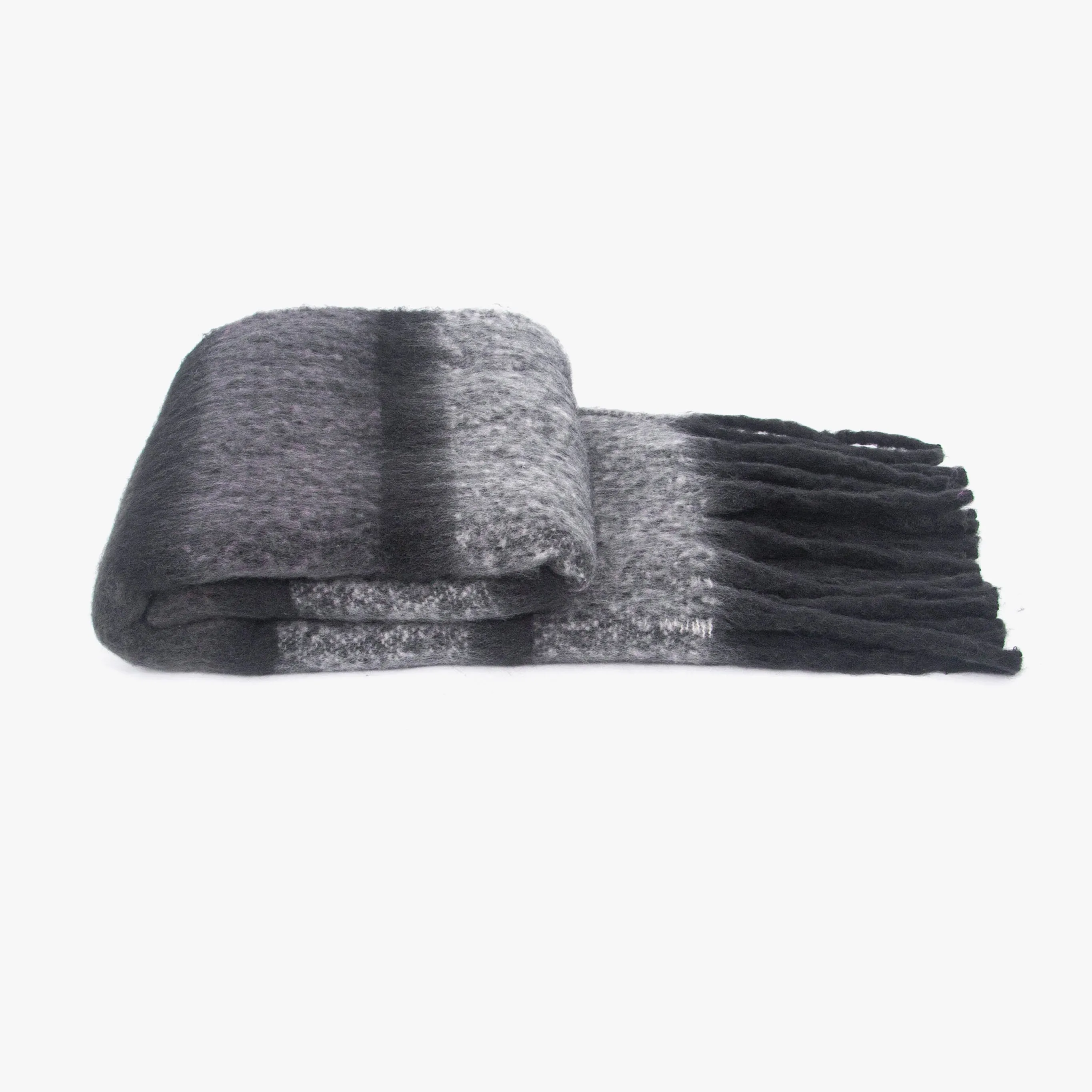 Blair Heavyweight Scarf - Grey, Colour Block Stripe