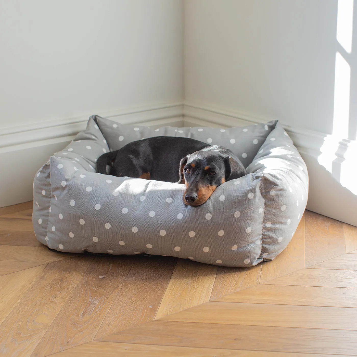Box Bed in Grey Spot by Lords & Labradors
