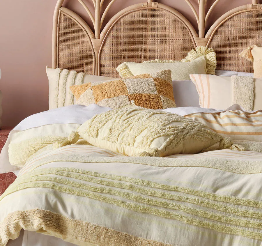 Briony Quilt Cover Set Range Lemon