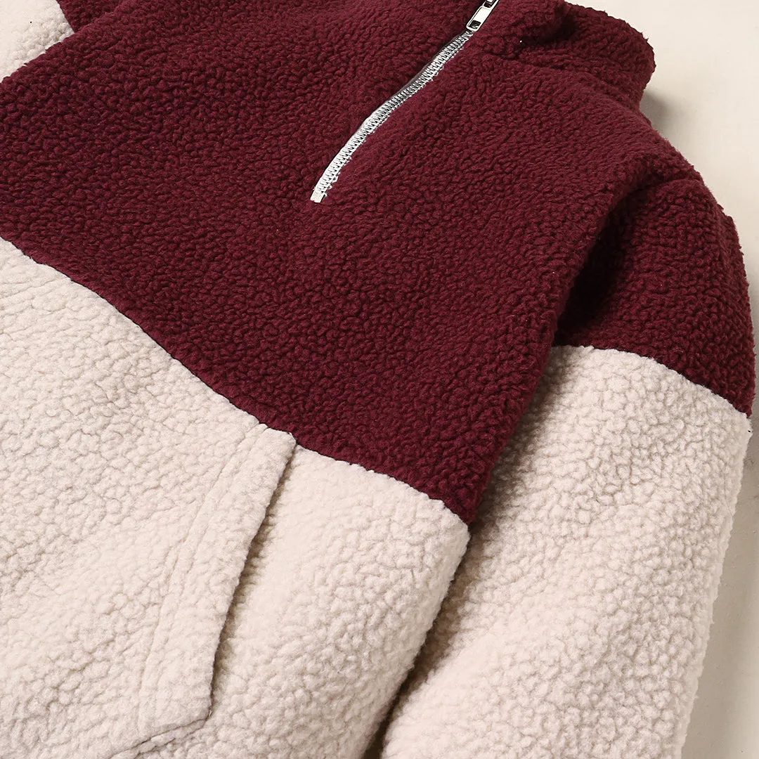 Burgundy Sherpa Quarter Zipper