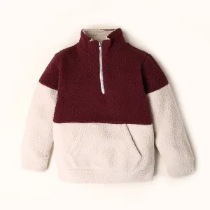Burgundy Sherpa Quarter Zipper