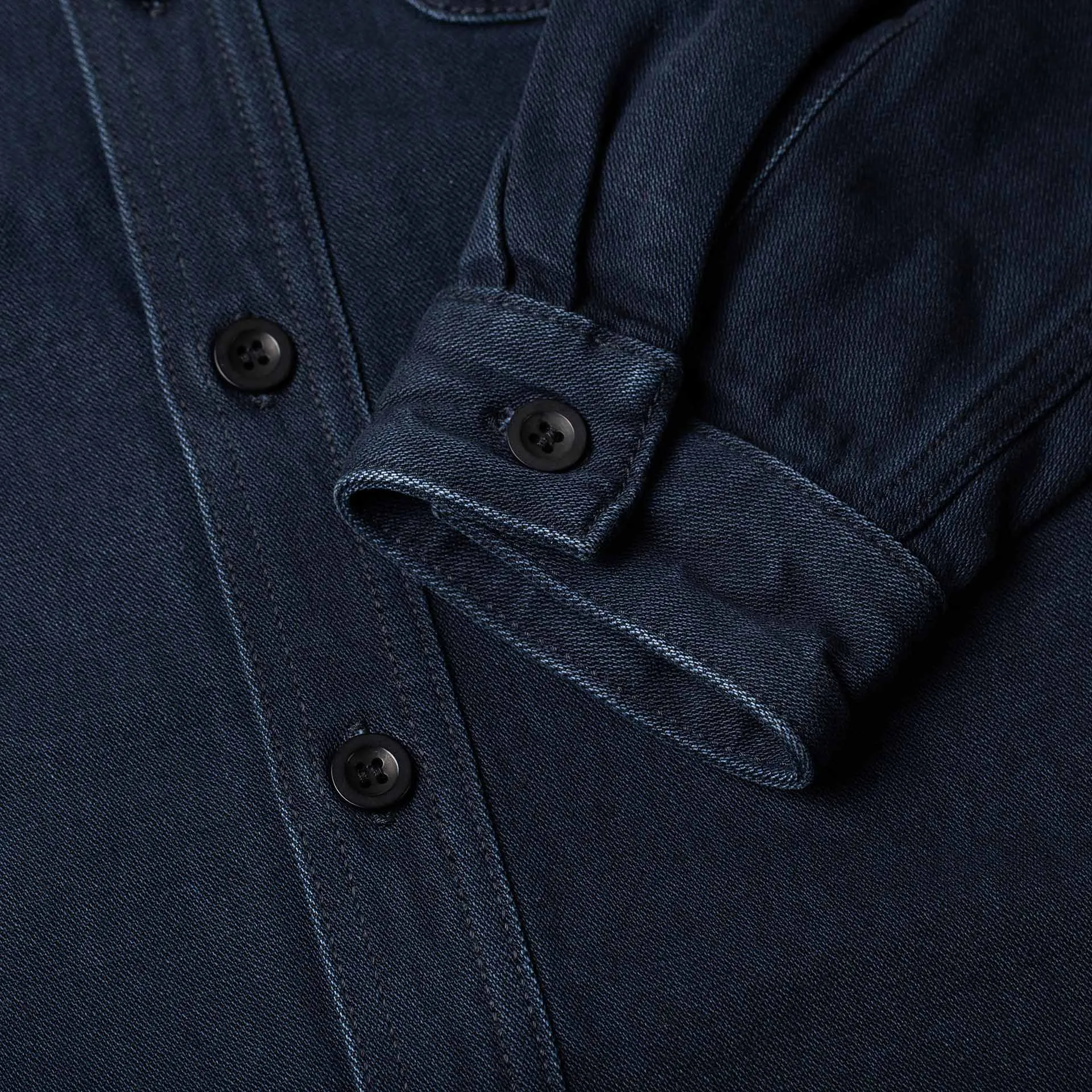 BWS-04 SCOUT OVERSHIRT 13 oz. stay-blue x black modal BT [AW24]