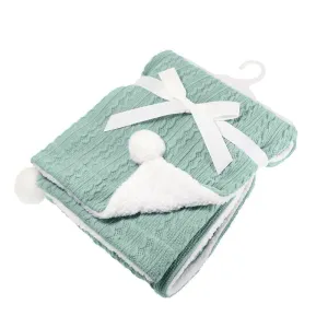 Cable Knit Wrap Sage Green - Soft Touch