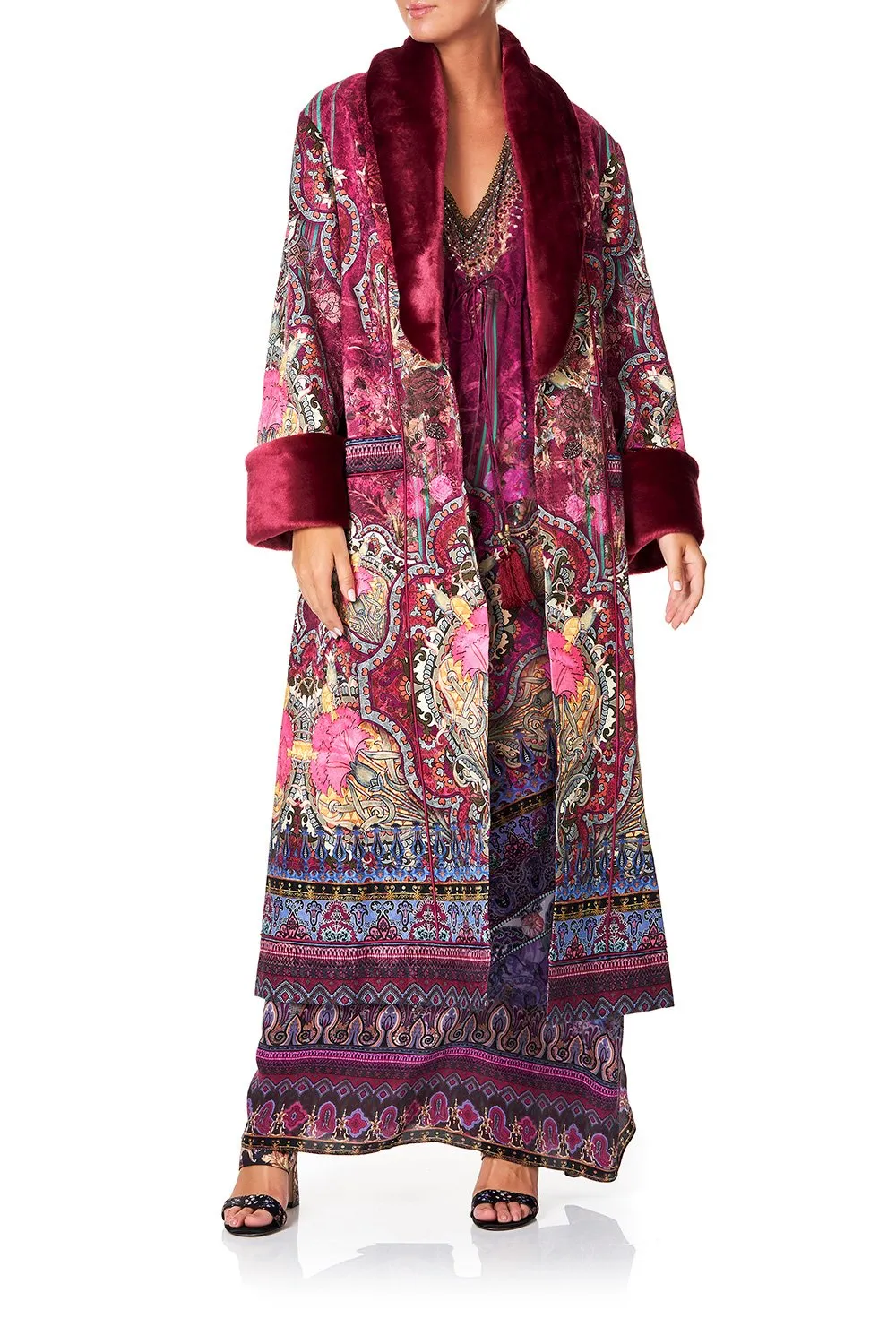 COAT WITH FUR TRIM AND BELT DEUGHTER'S DESTINY