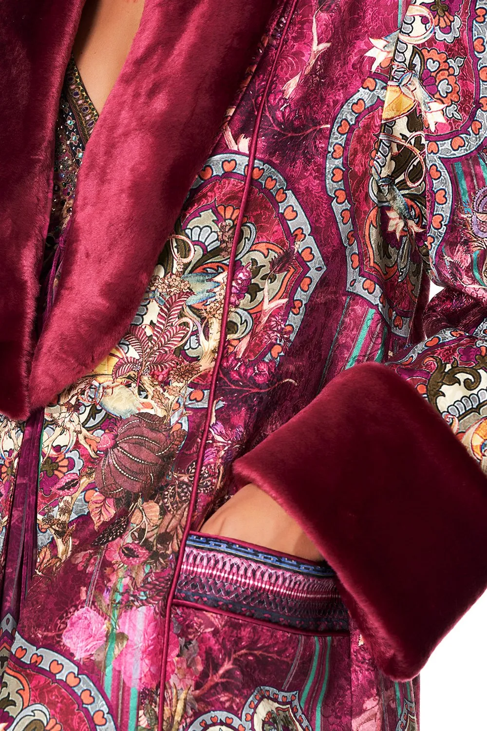 COAT WITH FUR TRIM AND BELT DEUGHTER'S DESTINY