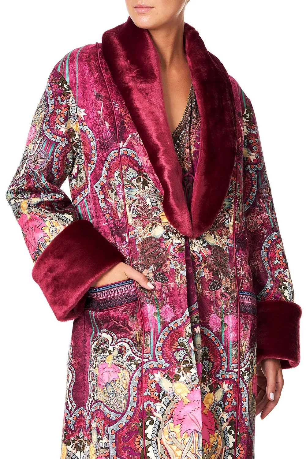 COAT WITH FUR TRIM AND BELT DEUGHTER'S DESTINY