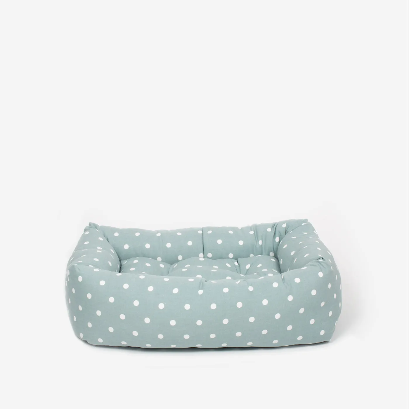 Cosy & Calming Puppy Crate Bed in Duck Egg Spot by Lords & Labradors