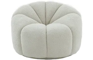 Divani Casa Gadson Contemporary White Sherpa Accent Chair