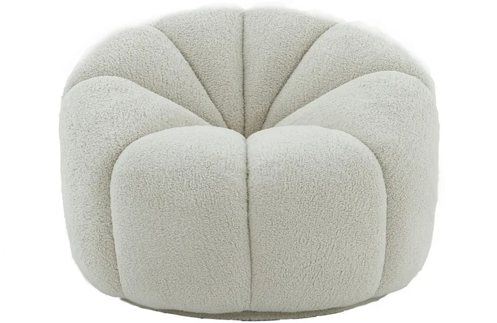 Divani Casa Gadson Contemporary White Sherpa Accent Chair