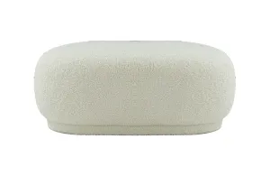 Divani Casa Kael Contemporary White Sherpa Ottoman