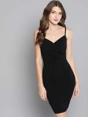 Elegant Essence Ruched Lycra Mini Dress