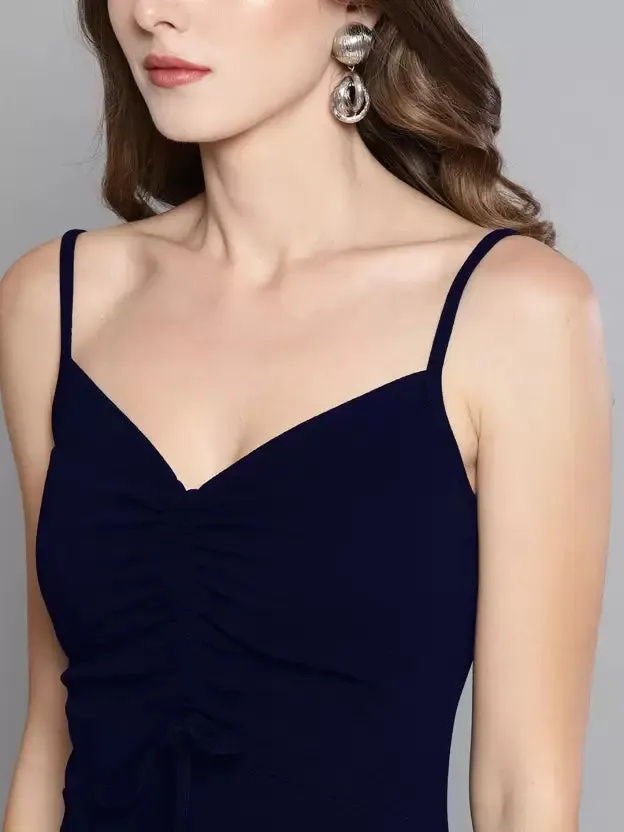 Elegant Essence Ruched Lycra Mini Dress
