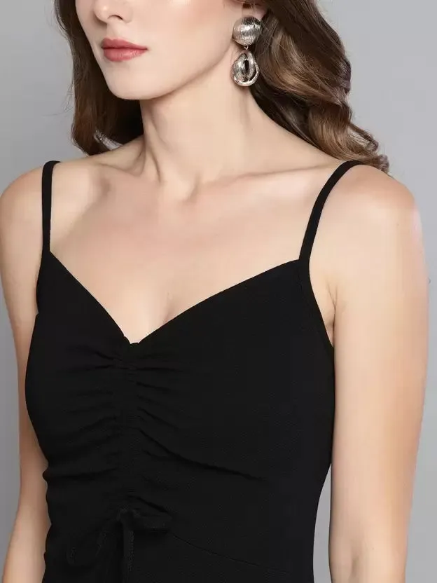 Elegant Essence Ruched Lycra Mini Dress