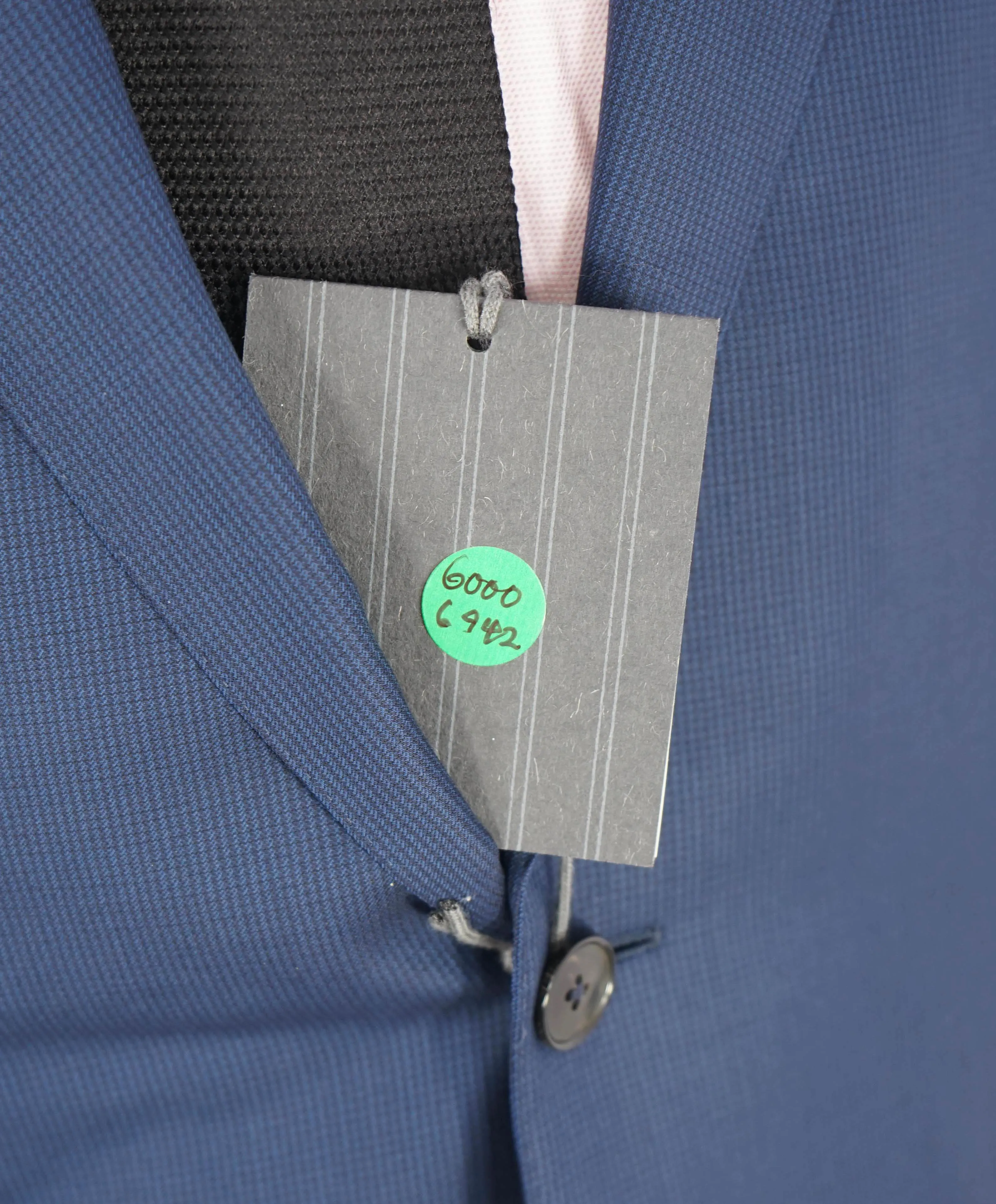 ERMENEGILDO ZEGNA - "15 MILMIL 15" Blue Micro Check Texture Blazer - 40R