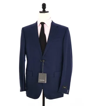 ERMENEGILDO ZEGNA - "15 MILMIL 15" Blue Micro Check Texture Blazer - 40R