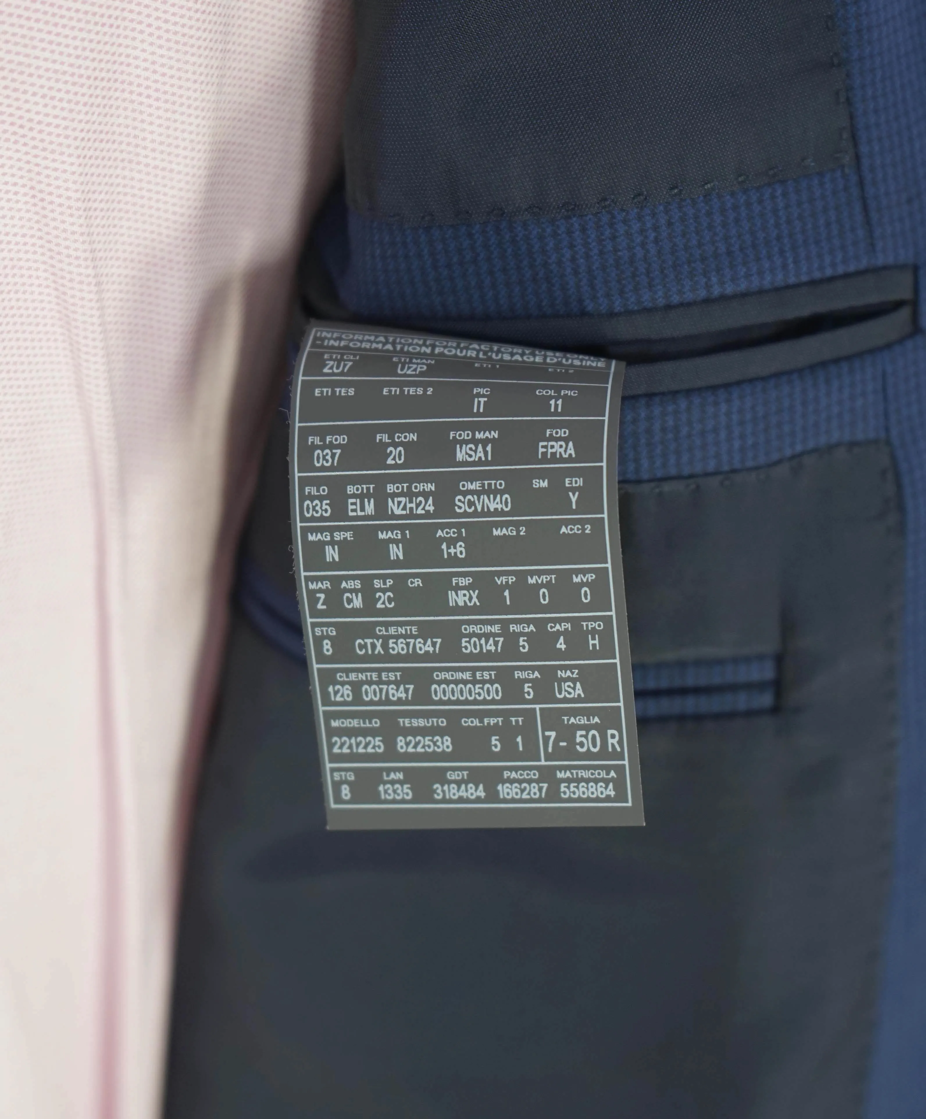ERMENEGILDO ZEGNA - "15 MILMIL 15" Blue Micro Check Texture Blazer - 40R